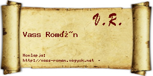 Vass Román névjegykártya