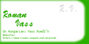 roman vass business card